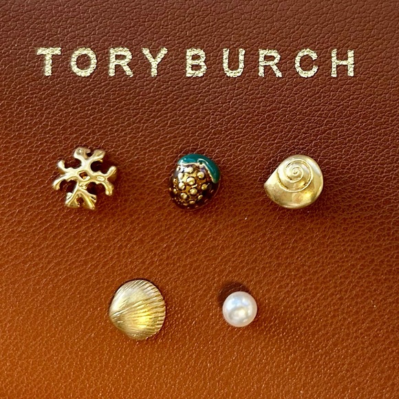 Tory Burch Mix Stud Gold Earrings, cute and dainty - Picture 1 of 3